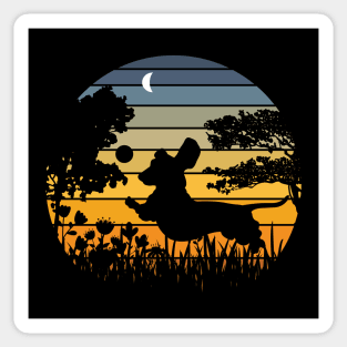 Dachshund Wiener Dog Sunset Garden Nature Lover Sticker